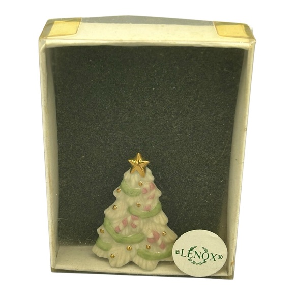 Lenox Porcelain Christmas Tree Brooch w/ Box - Picture 6 of 12